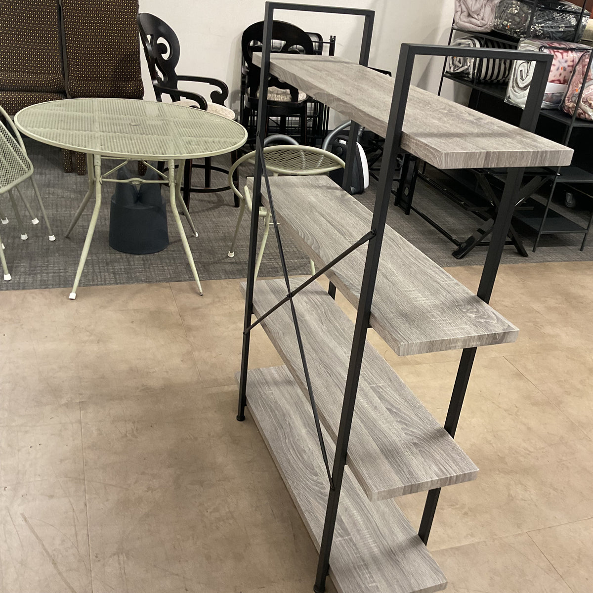 Oak Gray Bookshelf