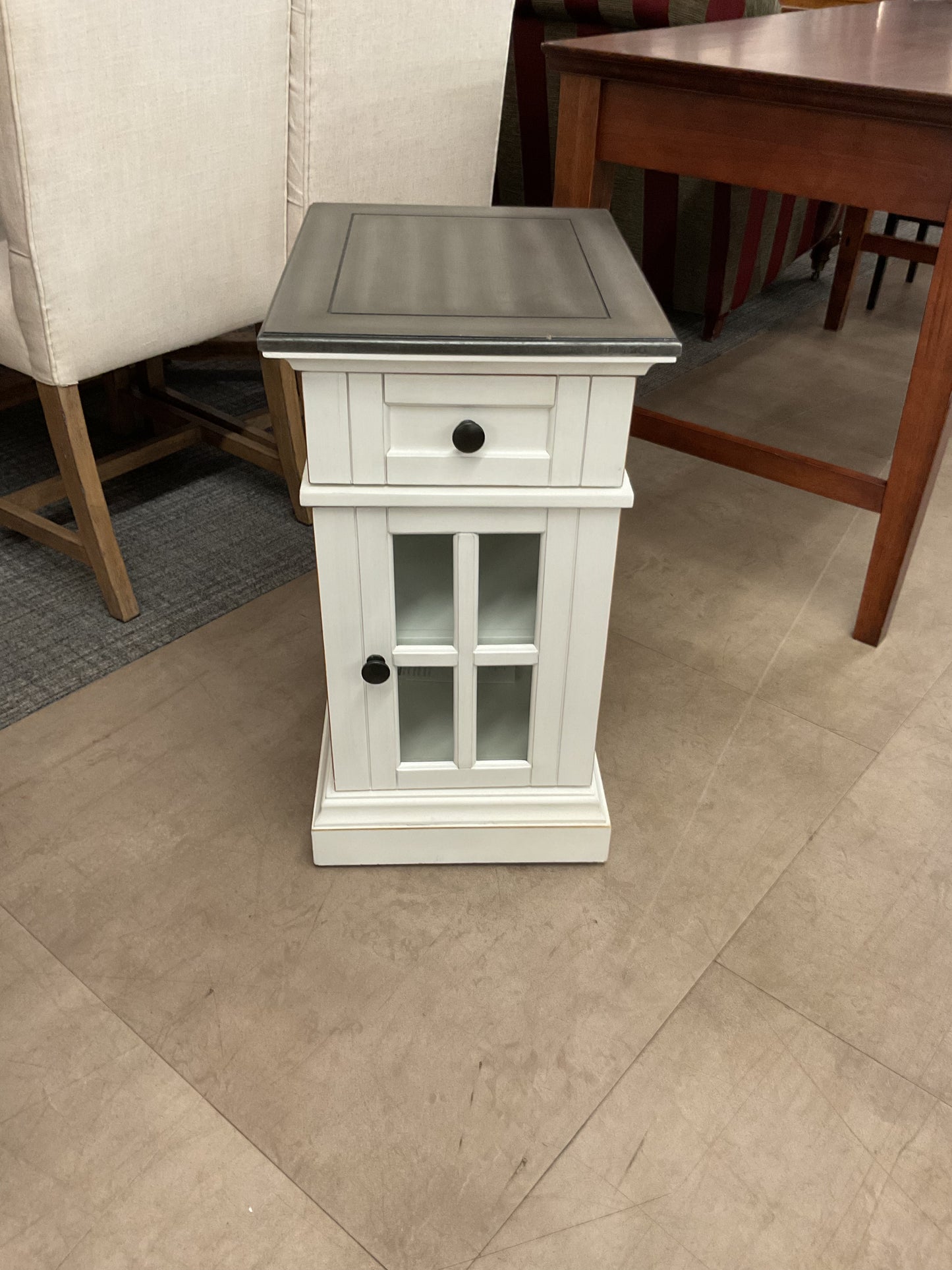 Chair Side Table W/Power