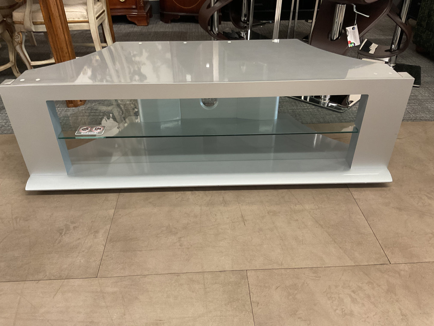 Modern TV Console W/Glass Shelf