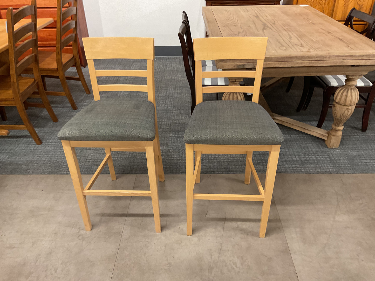 Maple & Grey Bar Stool Set