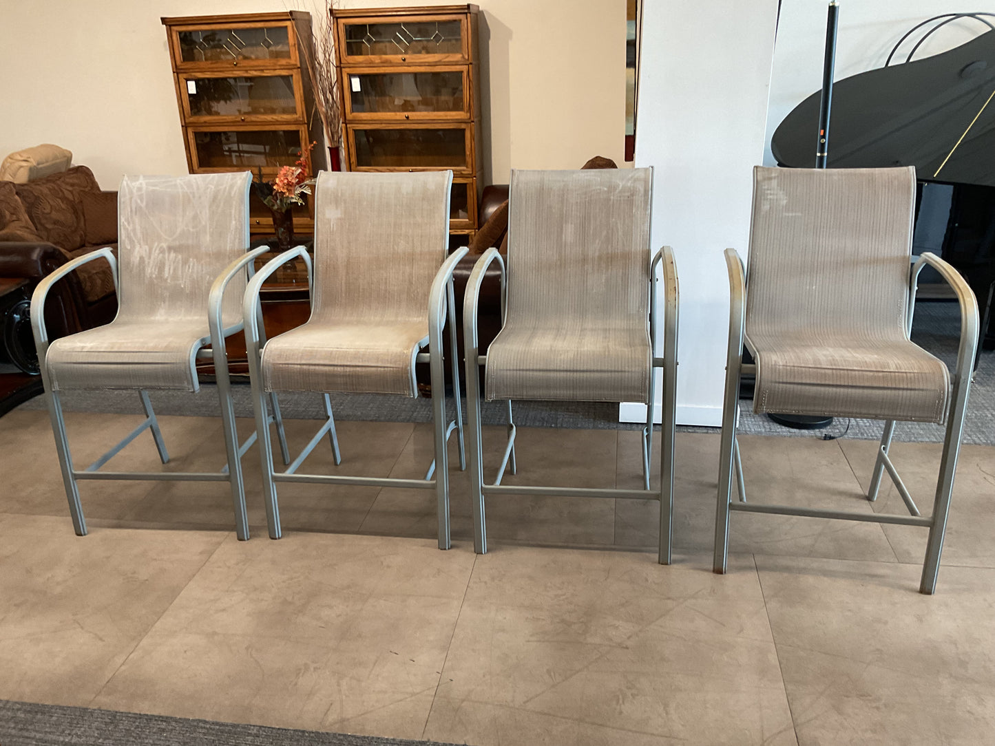 Outdoor Sling Bar Stool Set