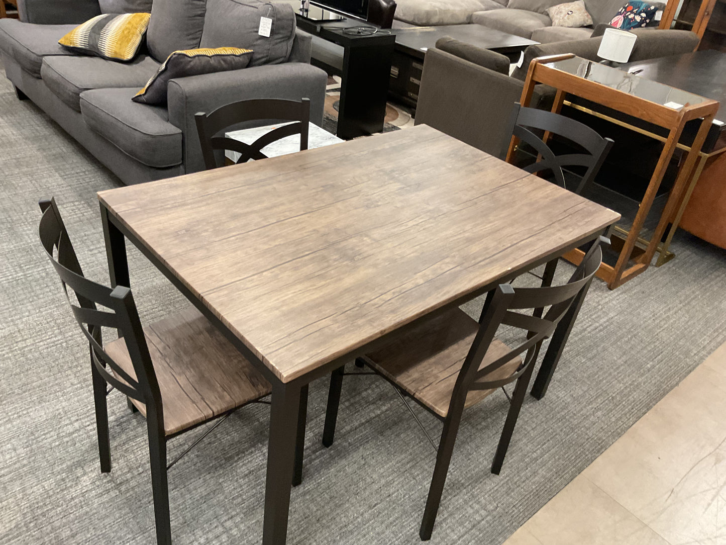 5-Piece Wood and Metal Dining Set