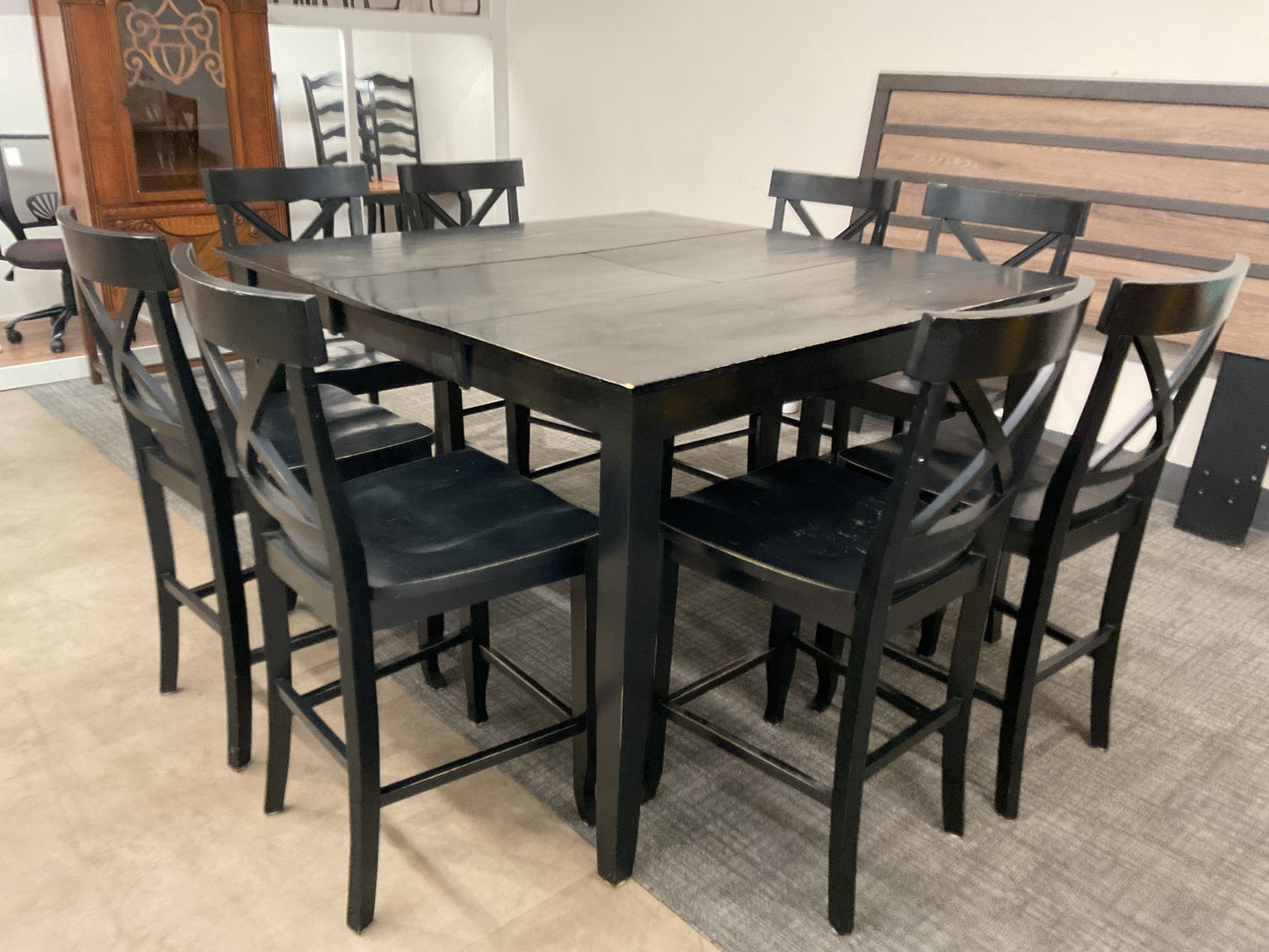 Counter Height Dining Table W/8 Chairs