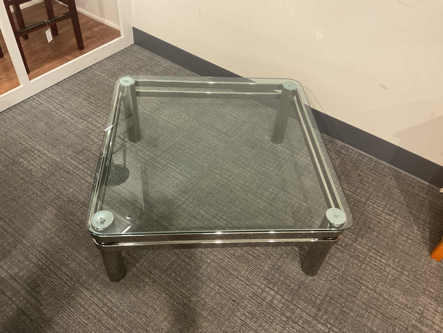 Square Glass & Chrome Coffee Table