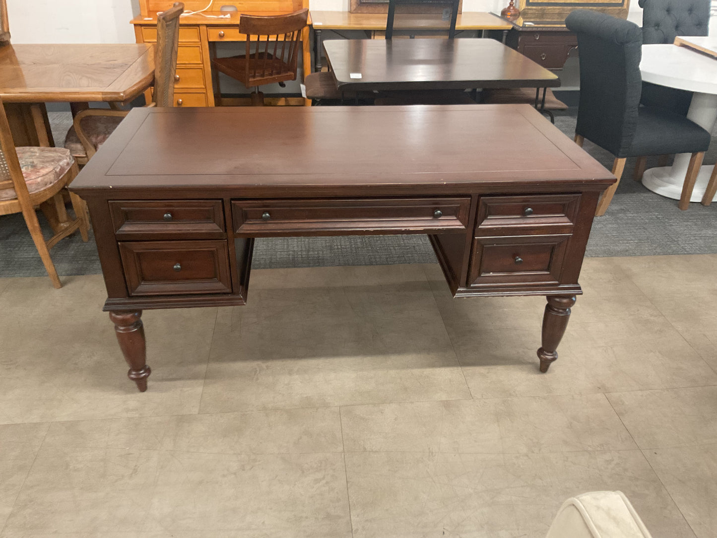 Traditional Dark Wood Executive Desk