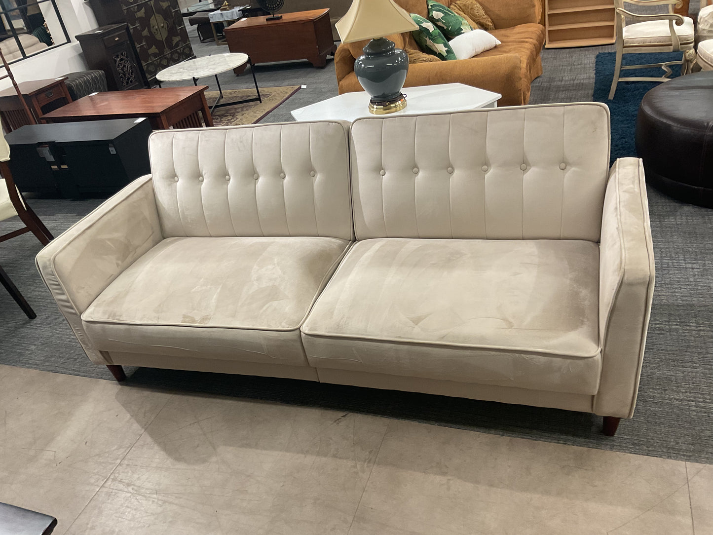 Cream Convertible Sofa Bed