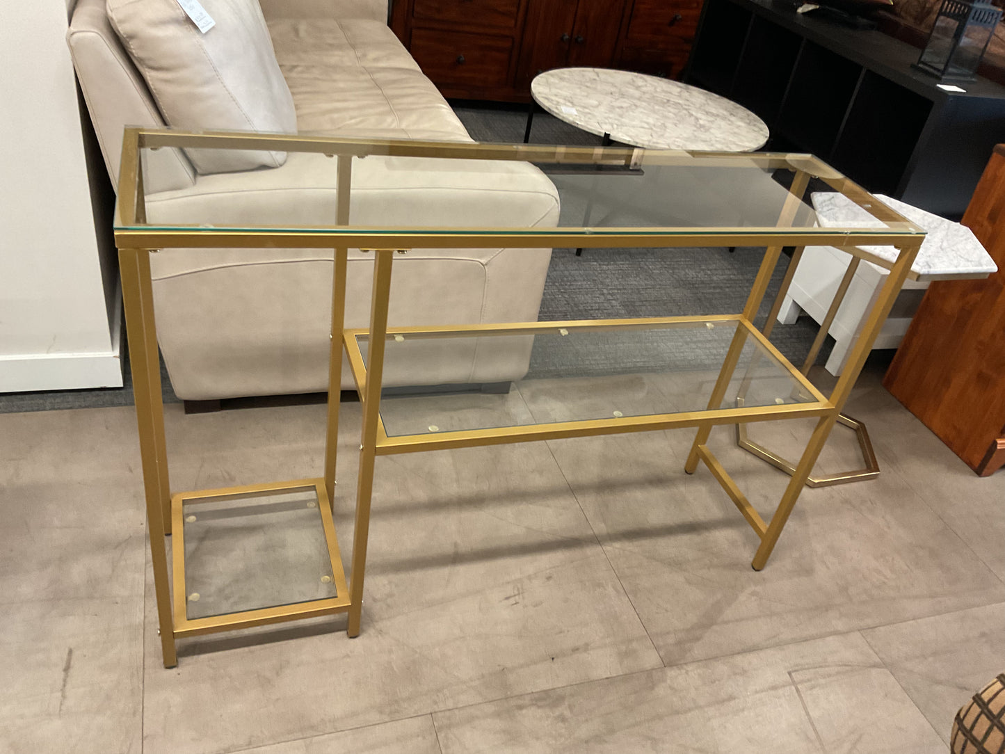 Glass & Gold Hall Table