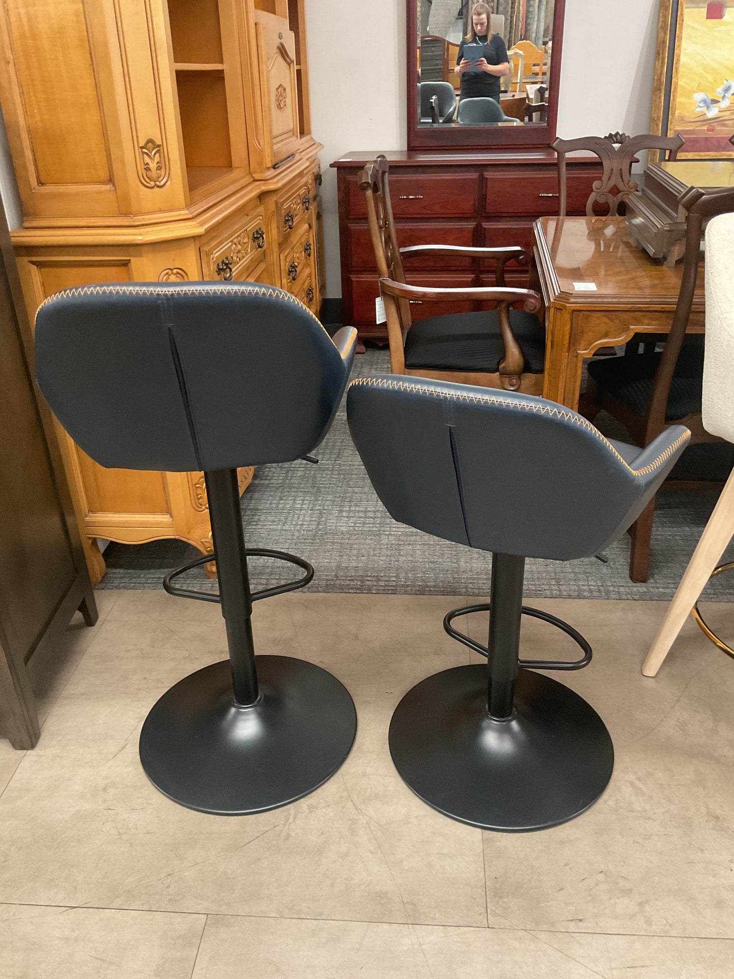 Mid-Century Barstool Pair