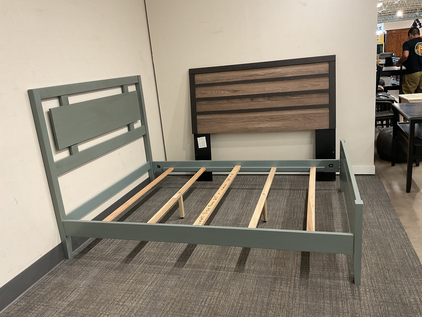 Steel Blue Queen Bed (B028)