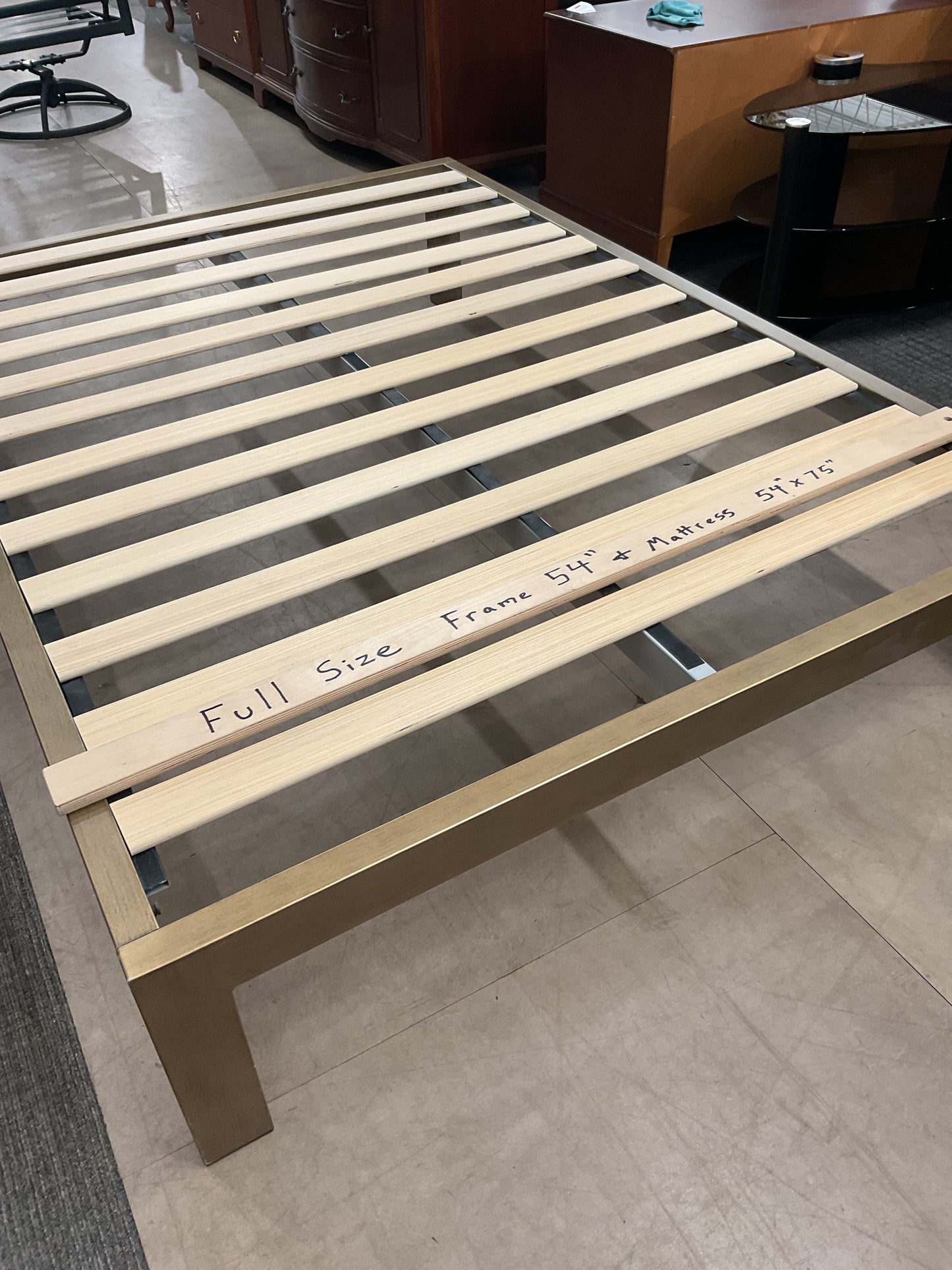 Full Gold Platform Bed Frame (A78)