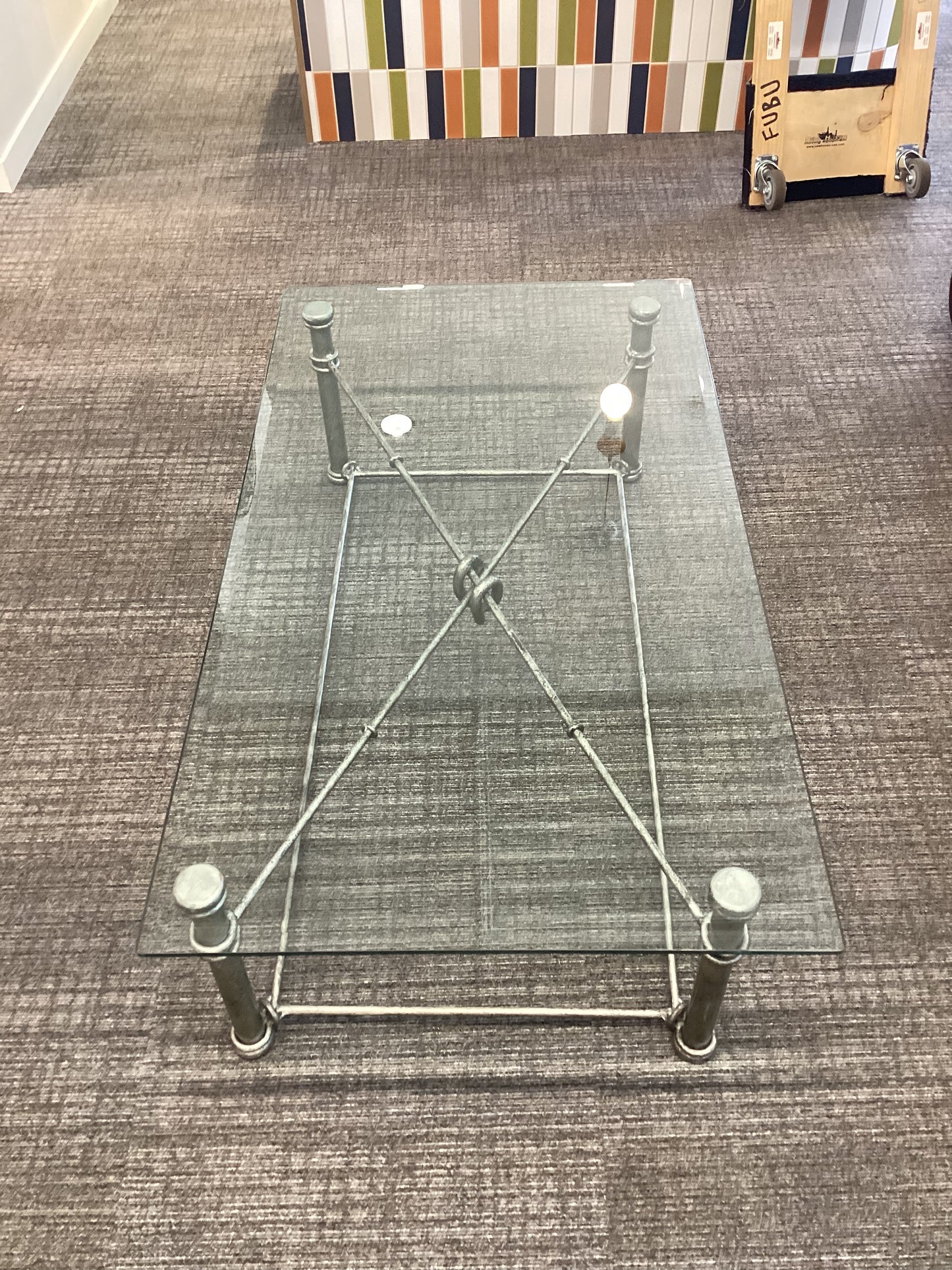 Silver Glass Top Table