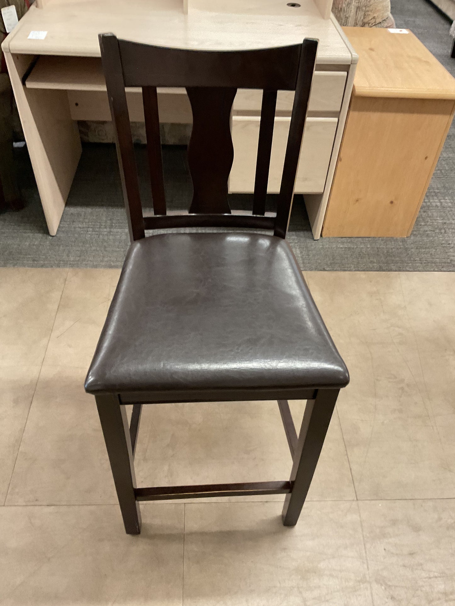 Dark Wood Counter Chair