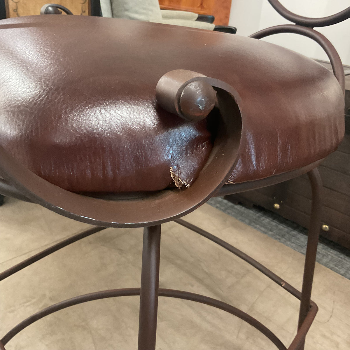 Orbit Leather Stool