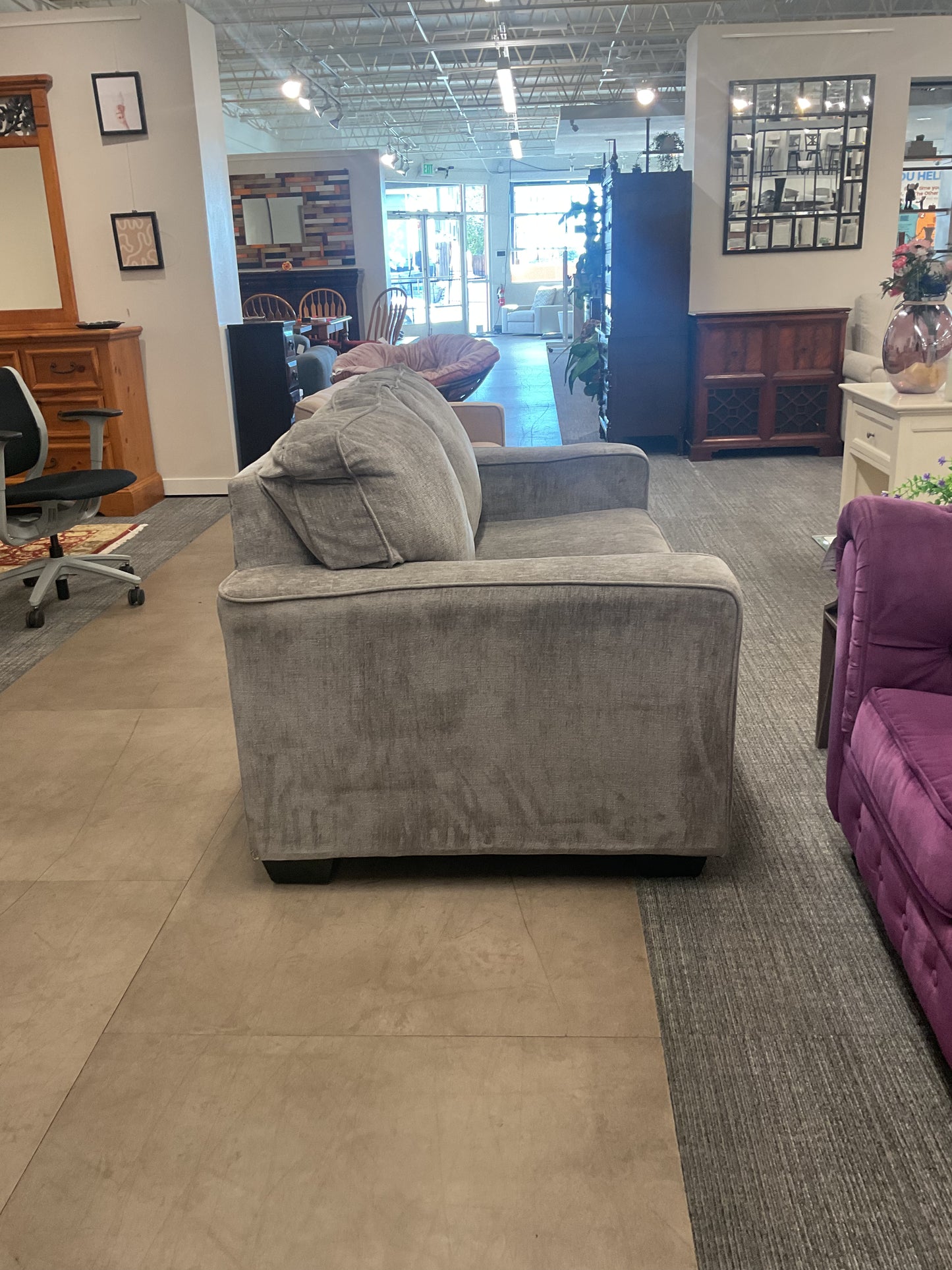Plush Alloy Loveseat