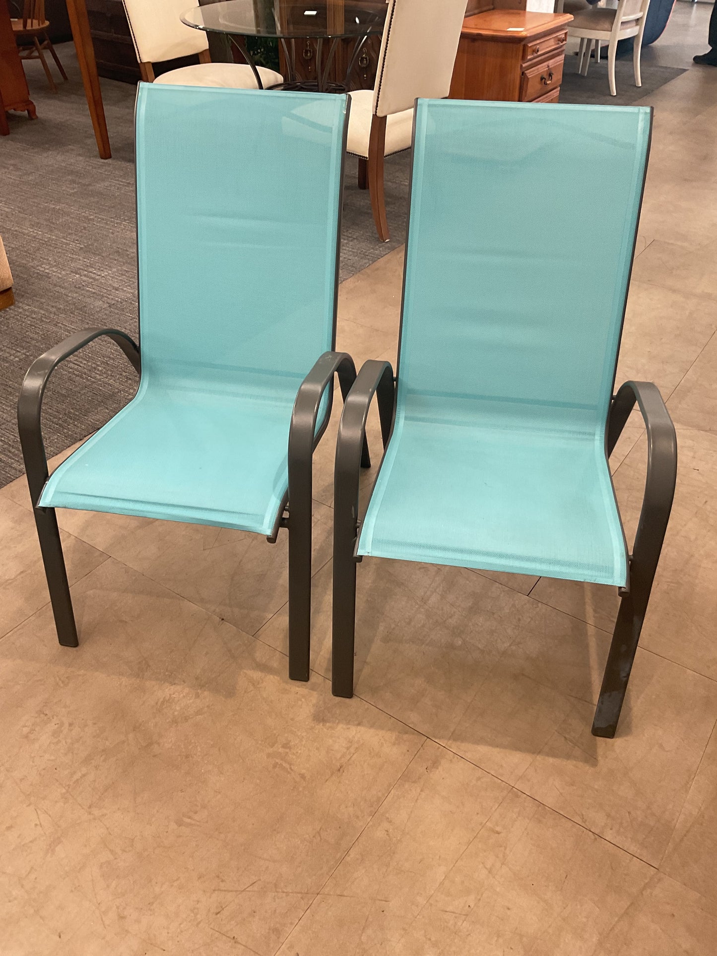 Aqua like the band patio chairs
