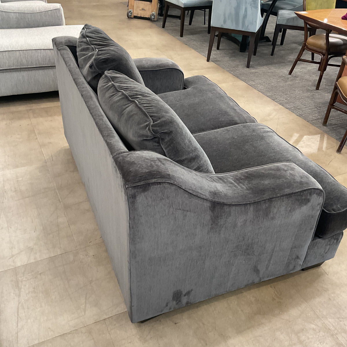 Grey Velvet Loveseat