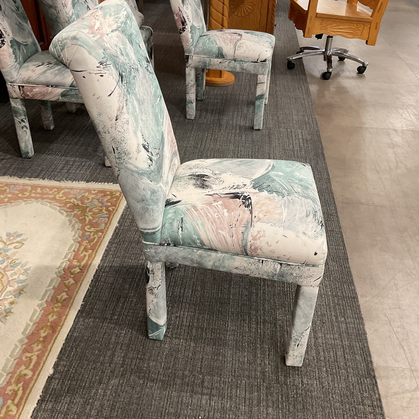 Abstract Canvas Dining Chair Set
