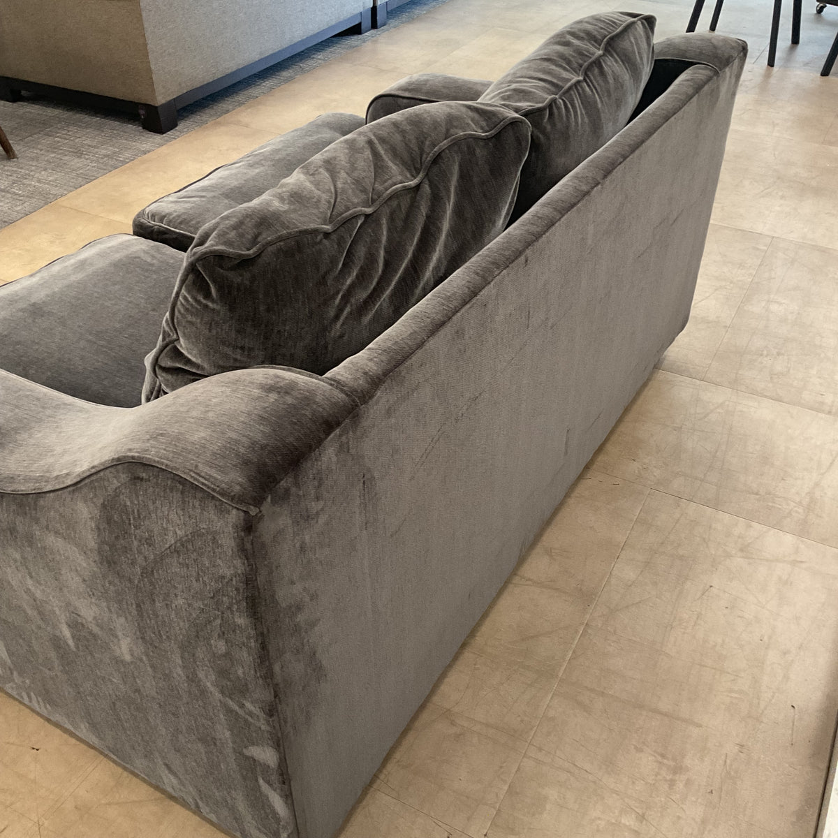 Grey Velvet Loveseat