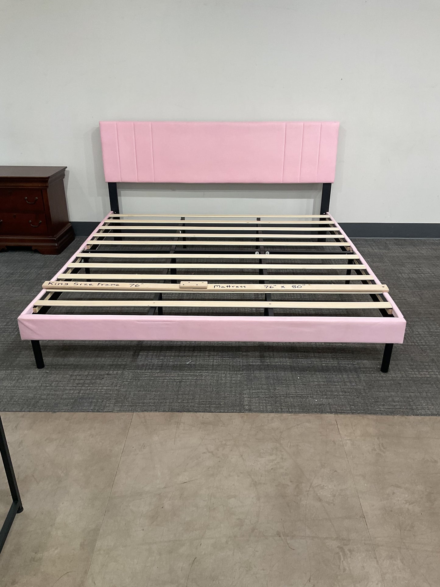 Pretty pink lady king bed frame (B009)