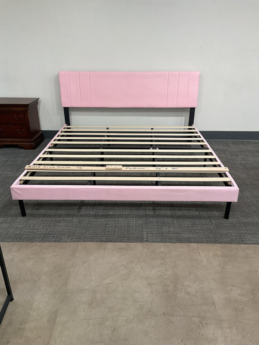 Pretty pink lady king bed frame (B009)