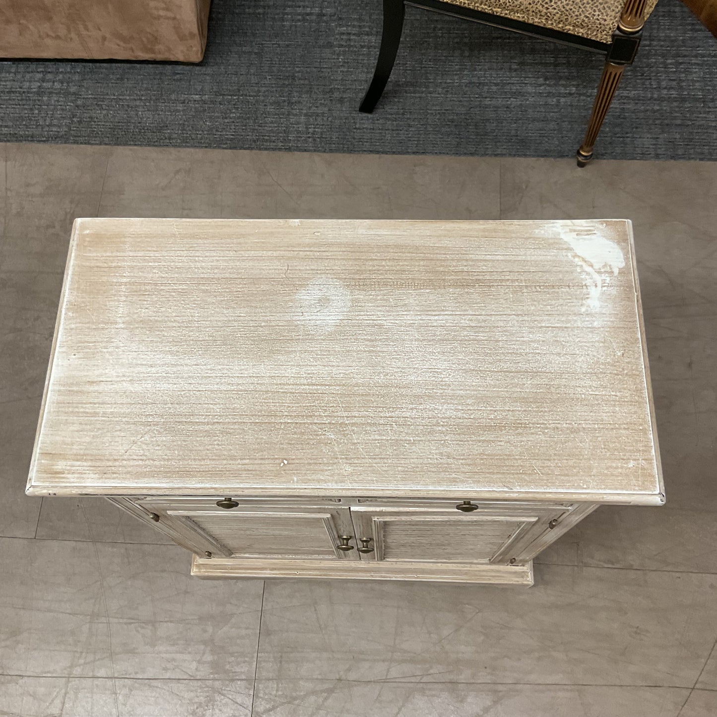 White Stone Wood Cabinet