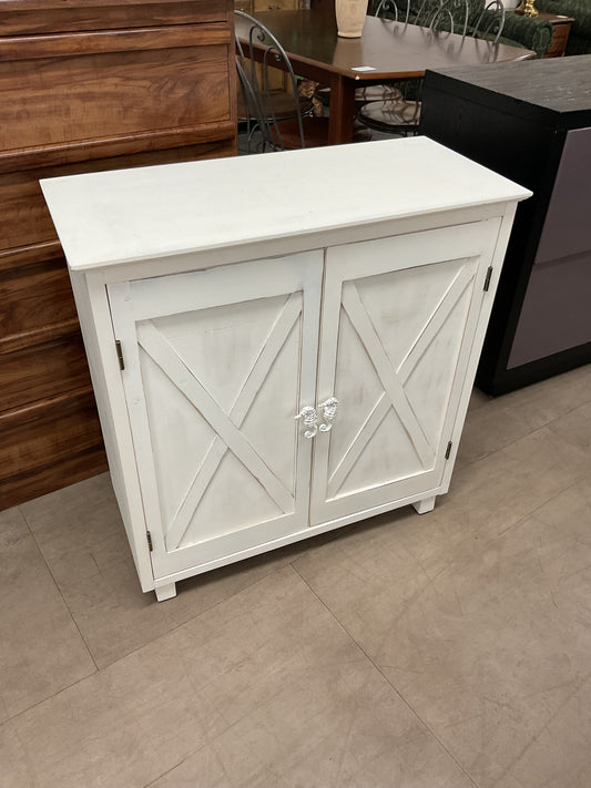 White Coastal Cabinet with Seahorse Handles