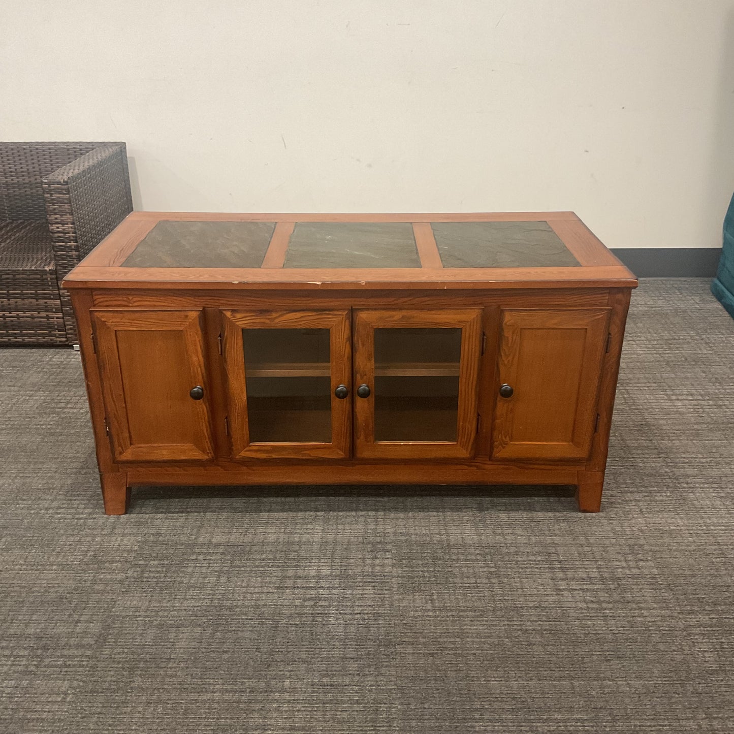 Warm Oak Media Console