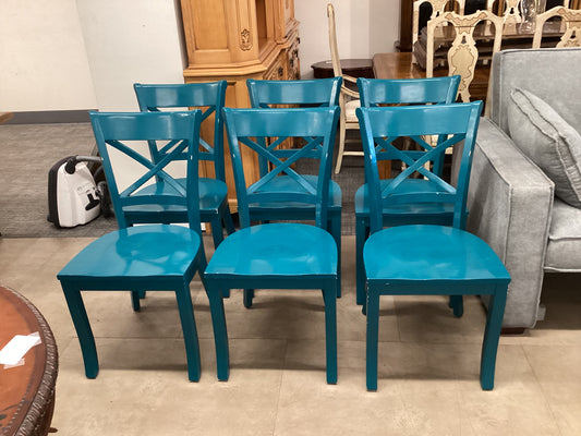 6 Teal X Chairs