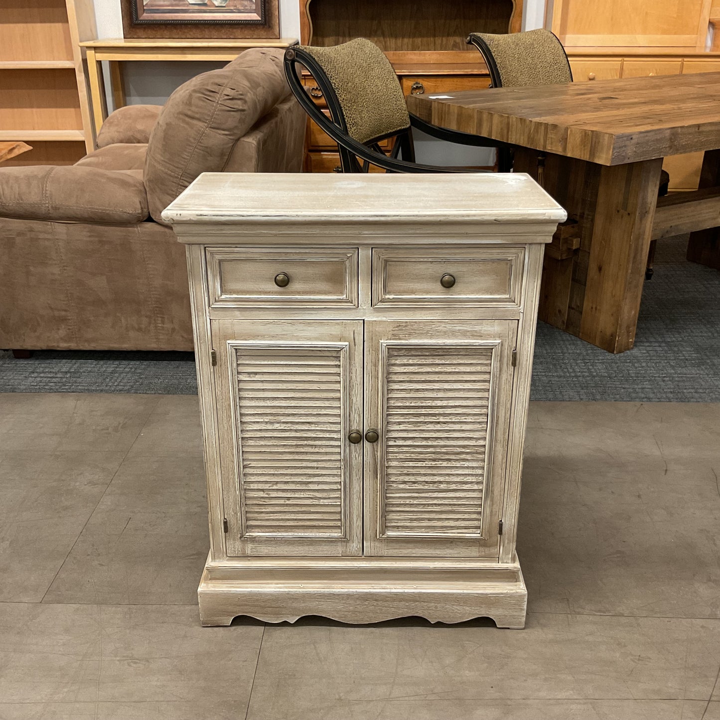 White Stone Wood Cabinet