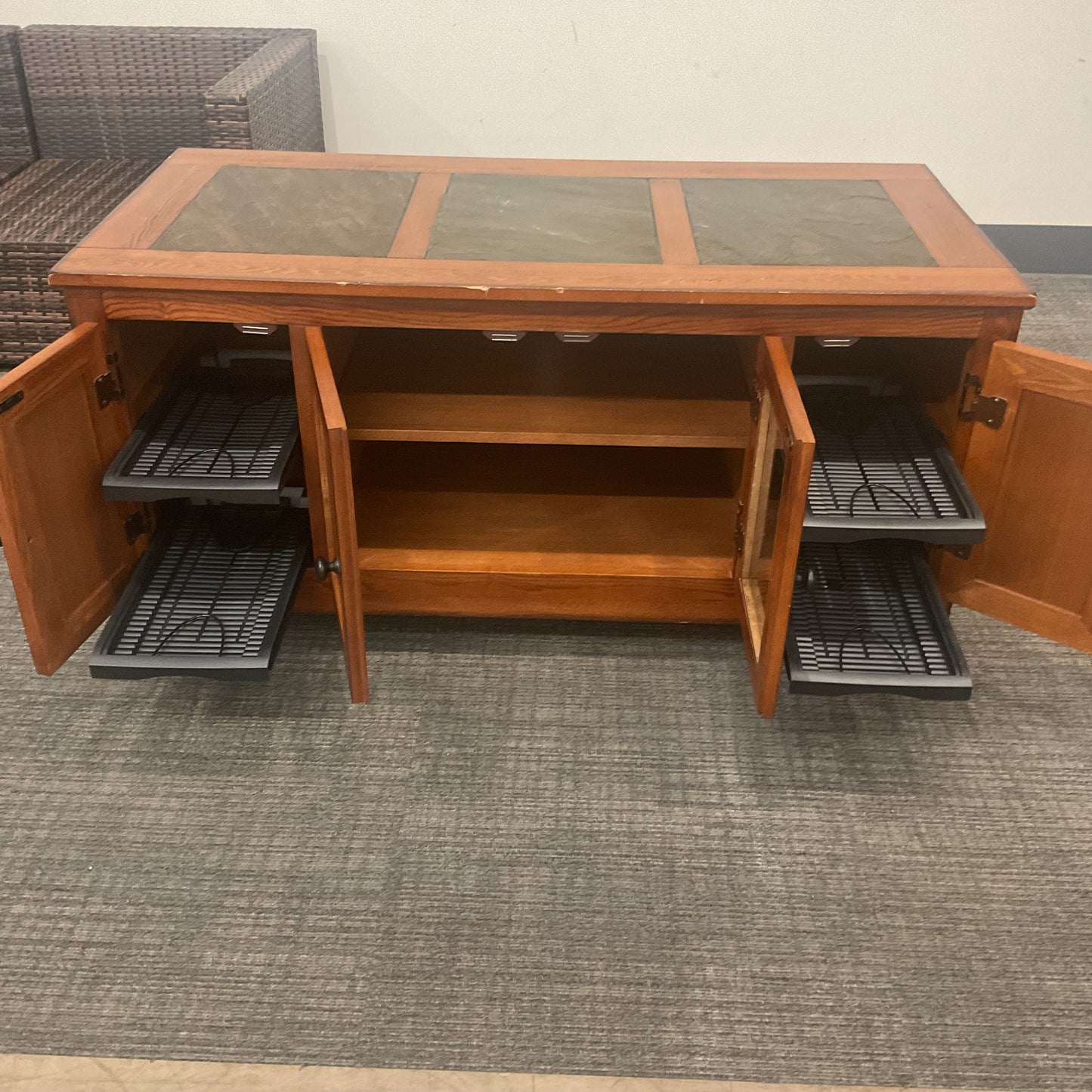 Warm Oak Media Console