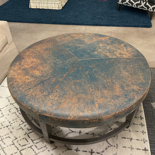 Round Leather Table Ottoman
