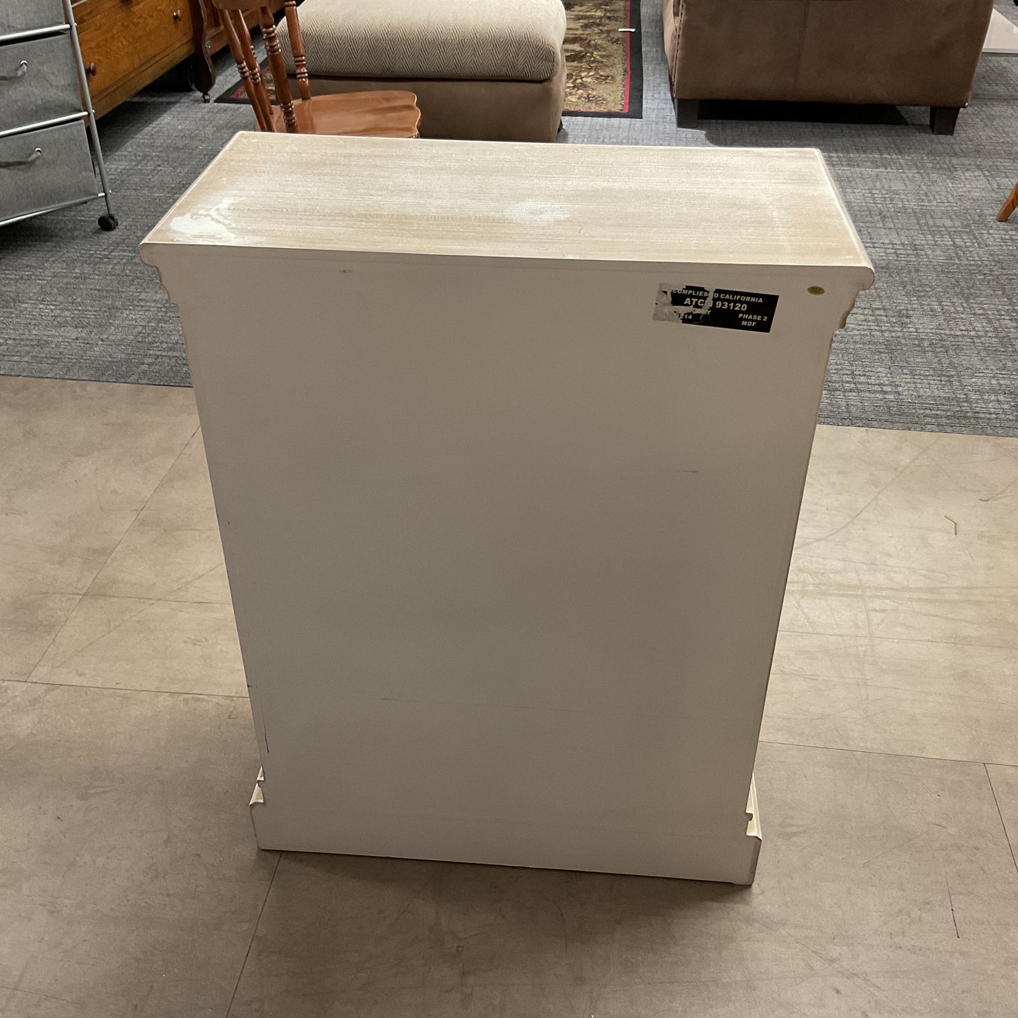 White Stone Wood Cabinet