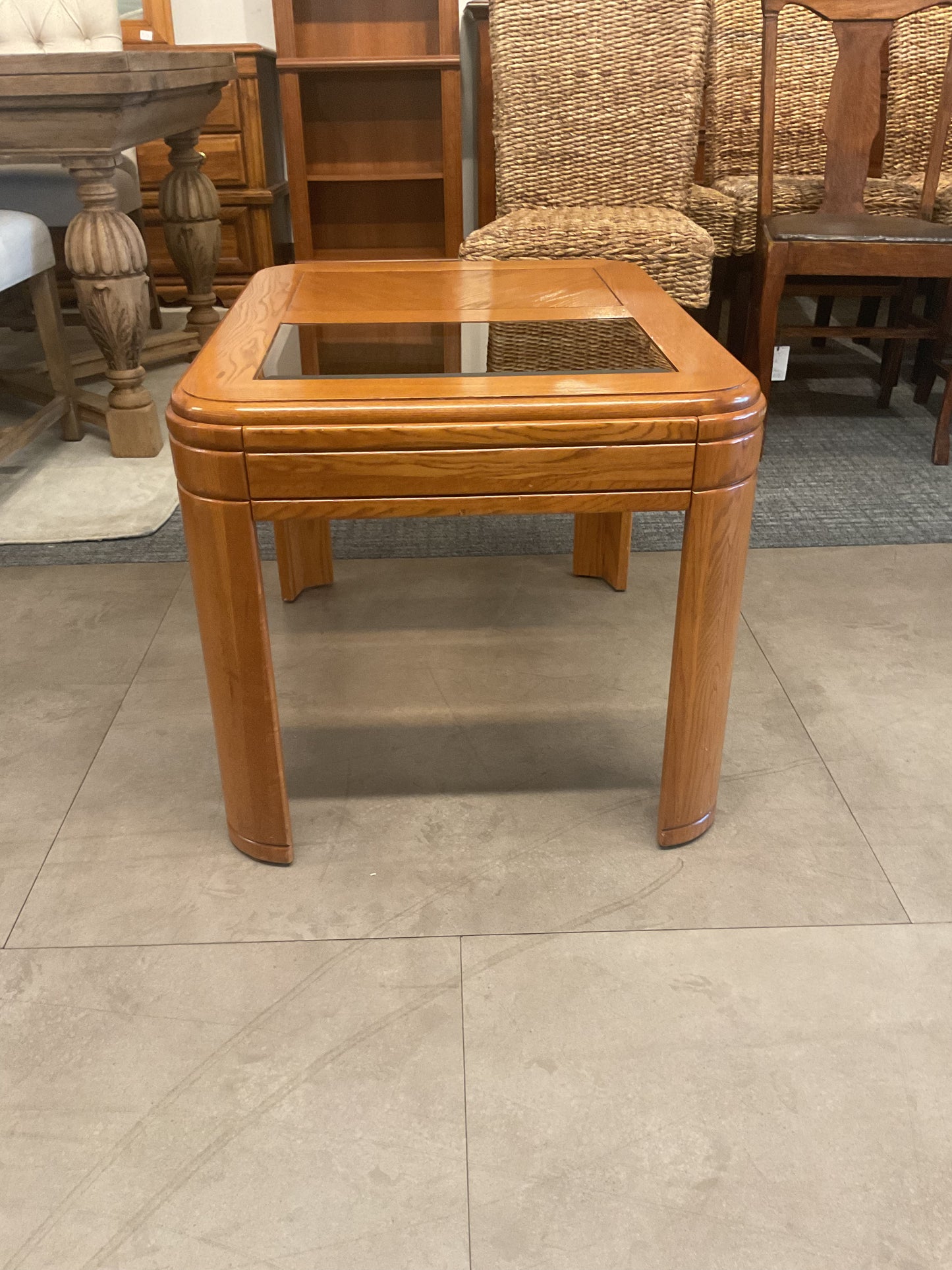 Half Glass End Table