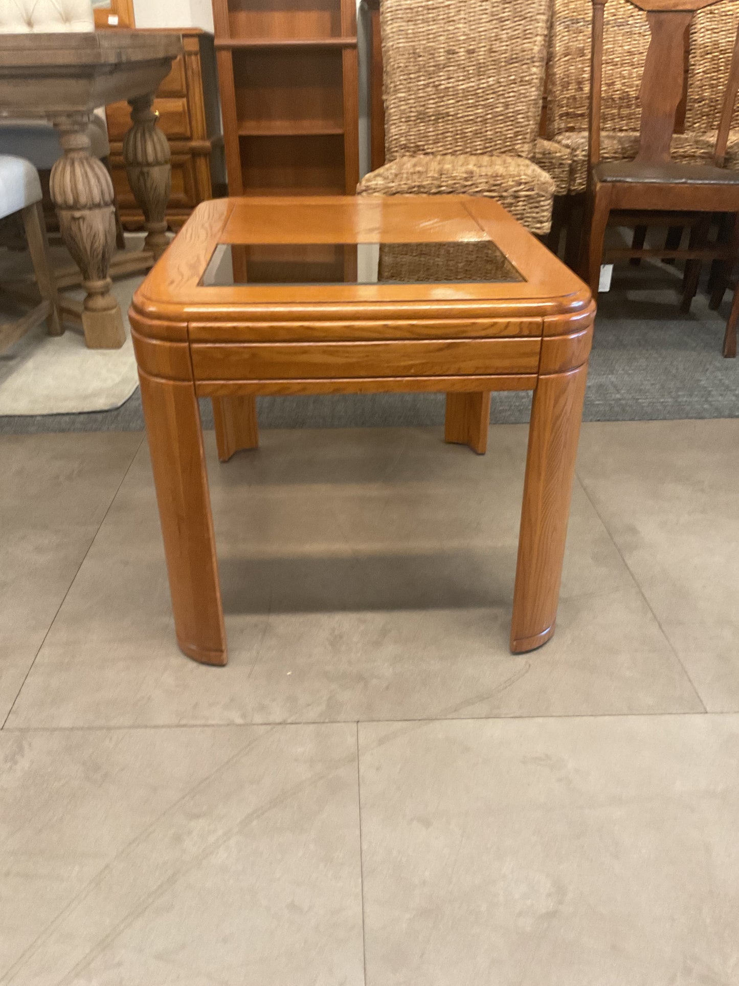 Half Glass End Table