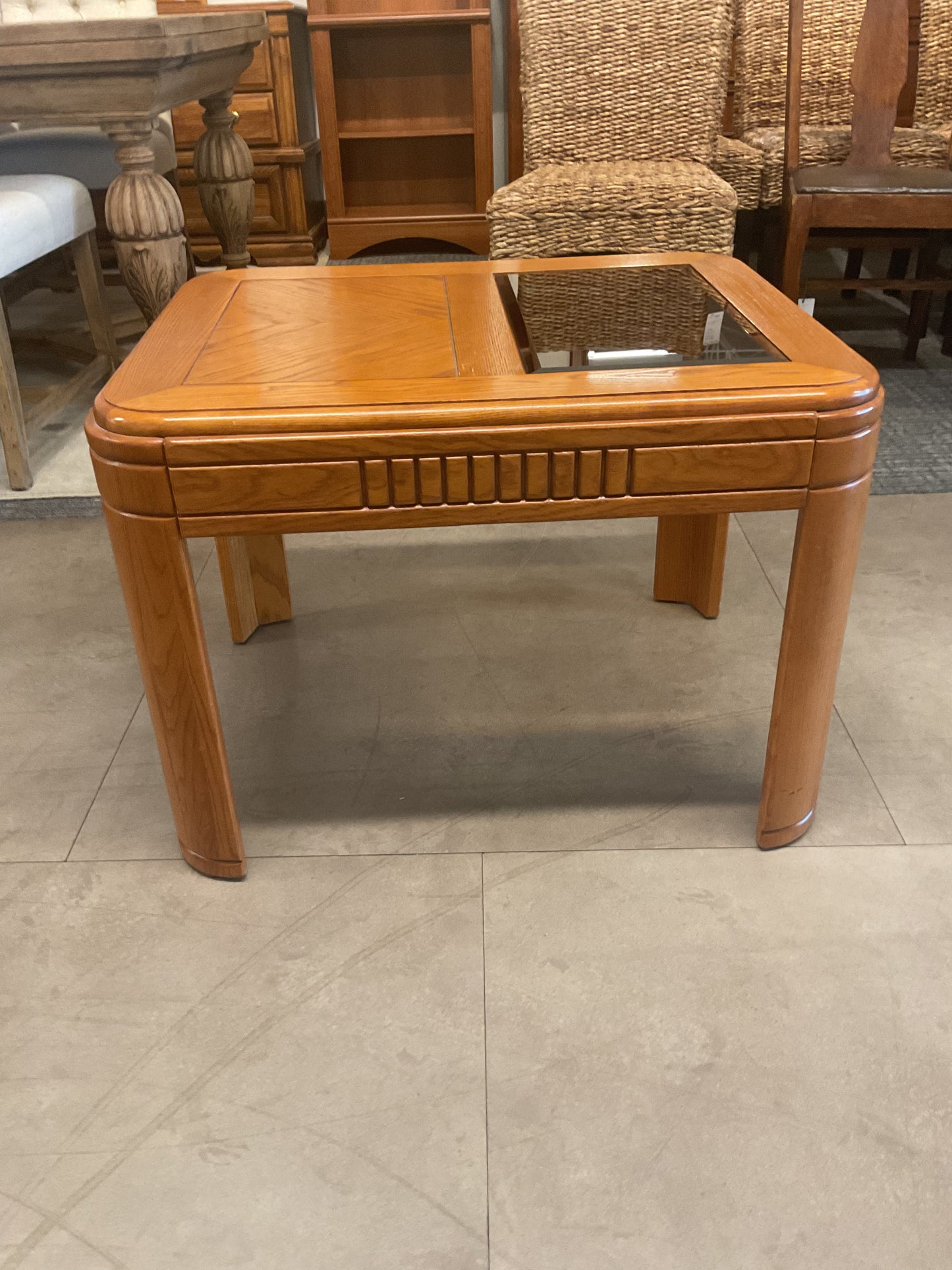 Half Glass End Table