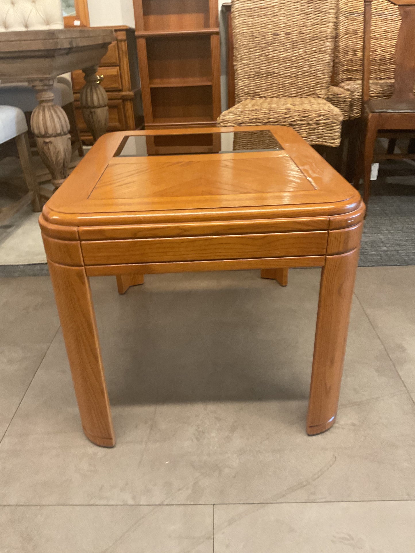 Half Glass End Table