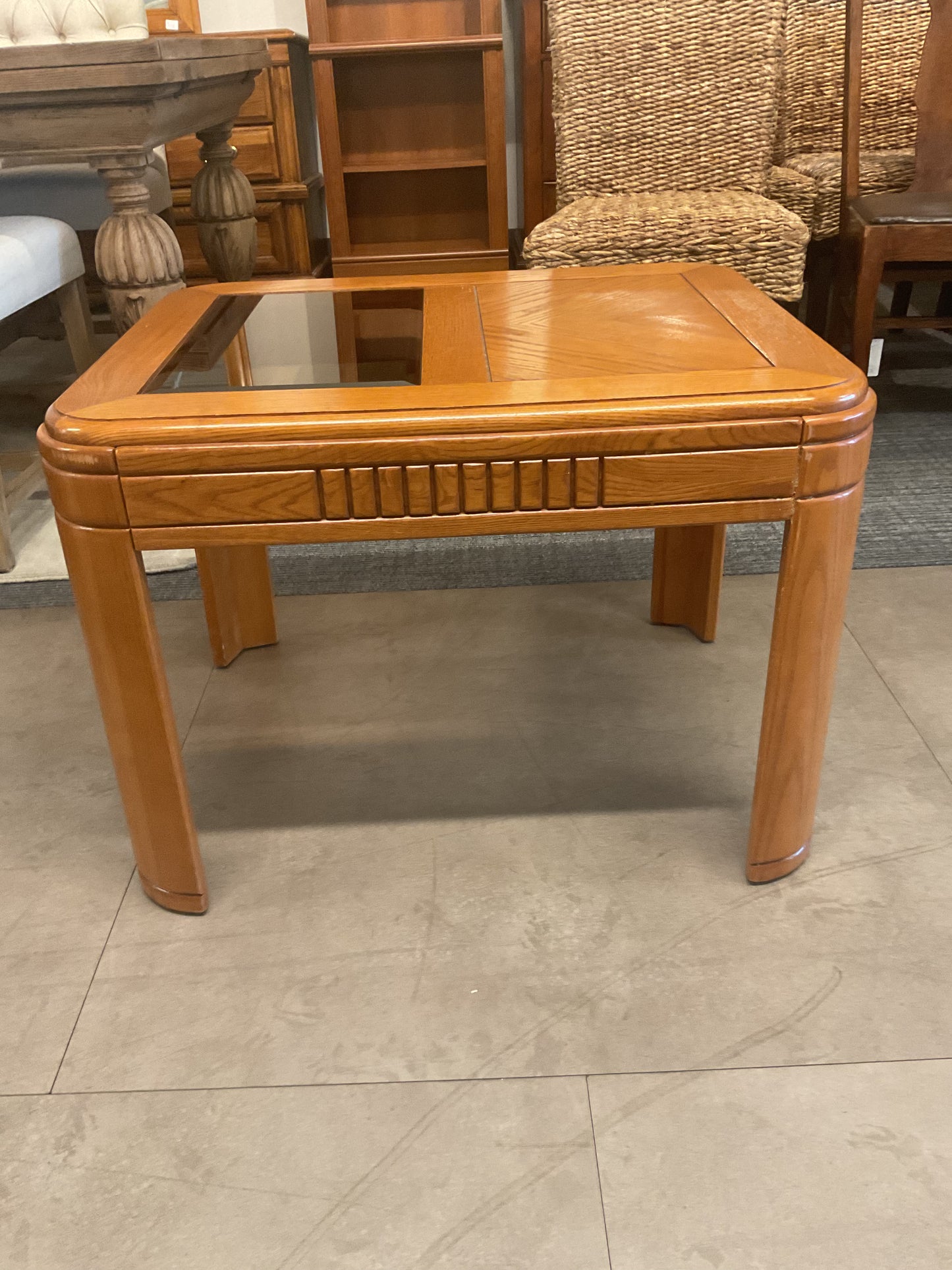 Half Glass End Table