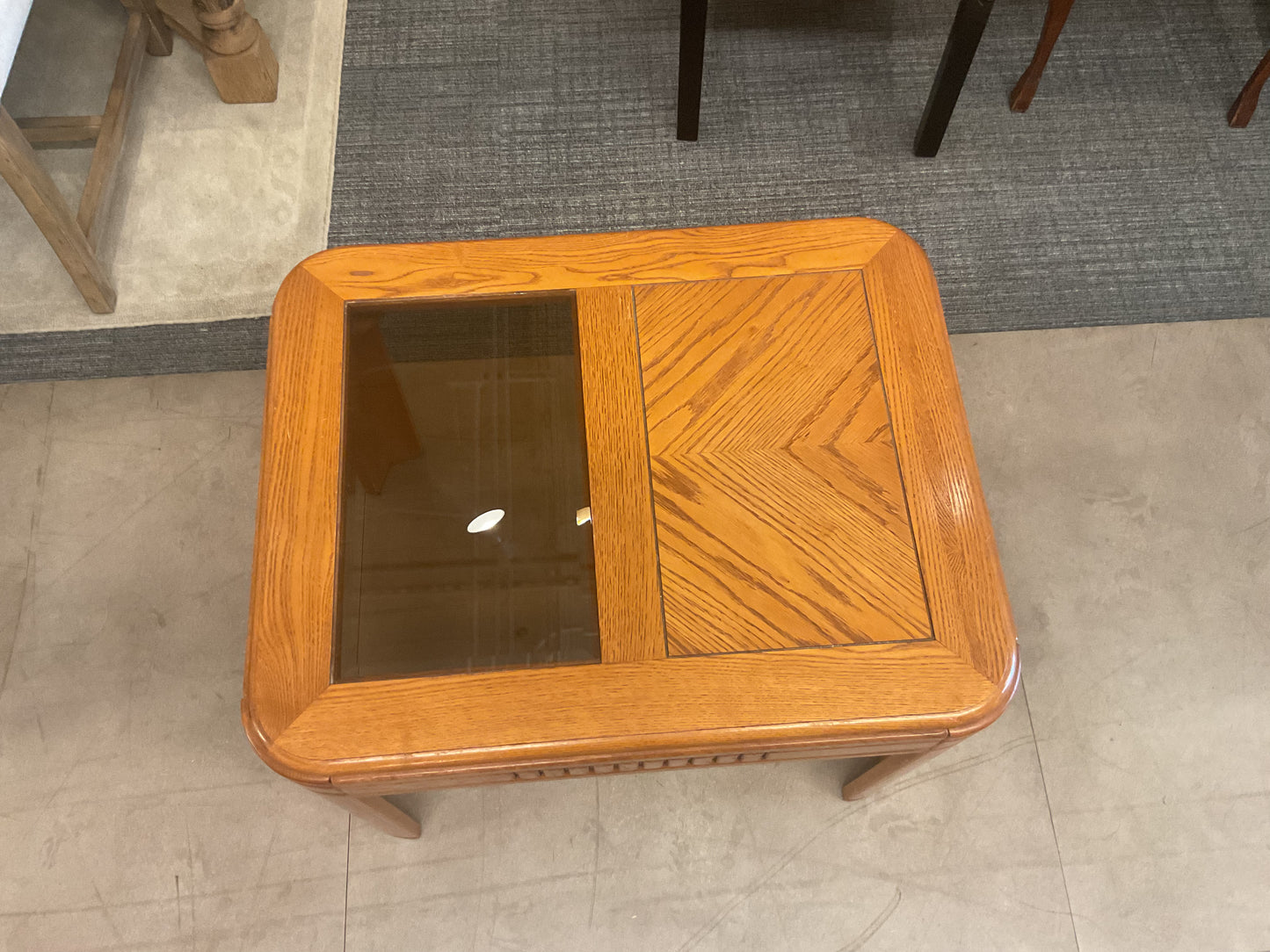 Half Glass End Table