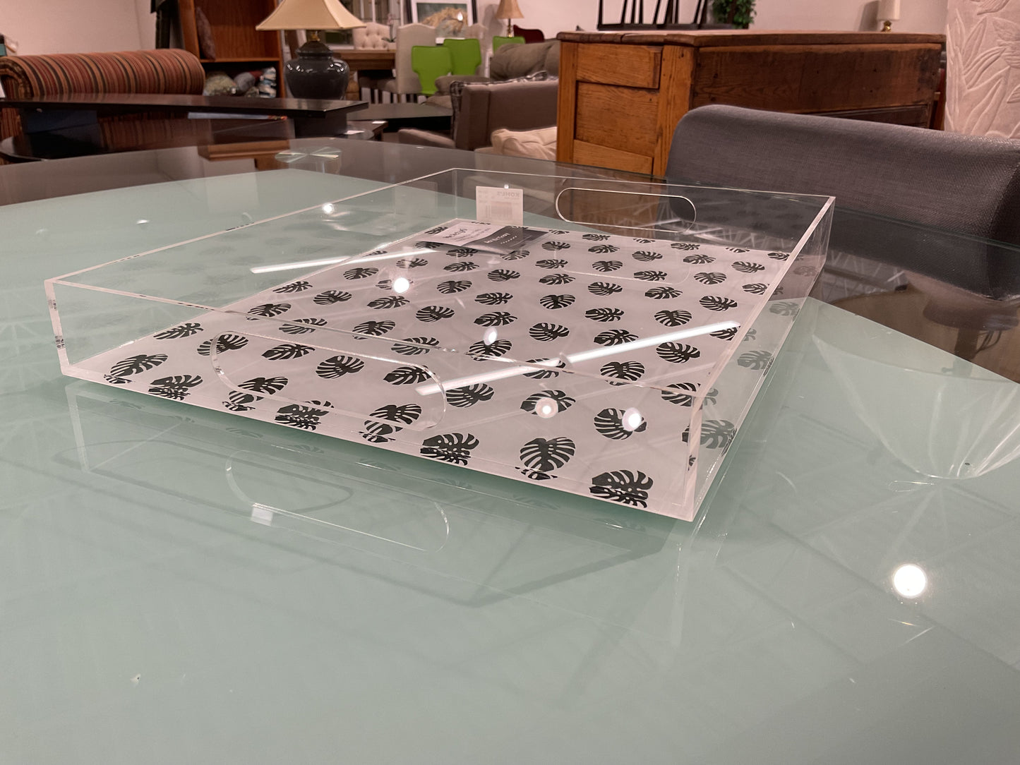 Leaf Pattern Acrylic Tray