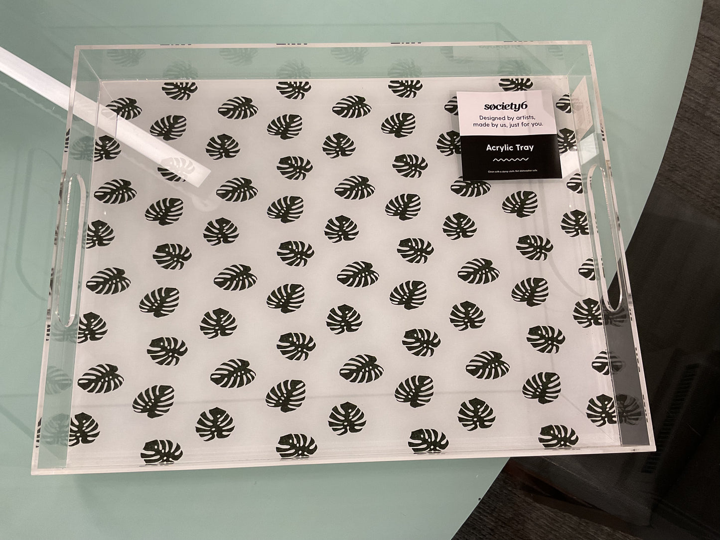 Leaf Pattern Acrylic Tray