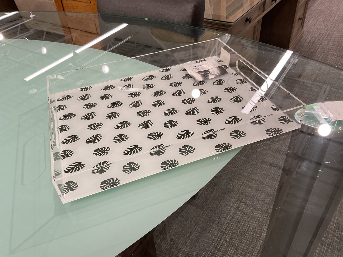 Leaf Pattern Acrylic Tray