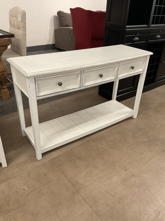White 3-Drawer Console Table