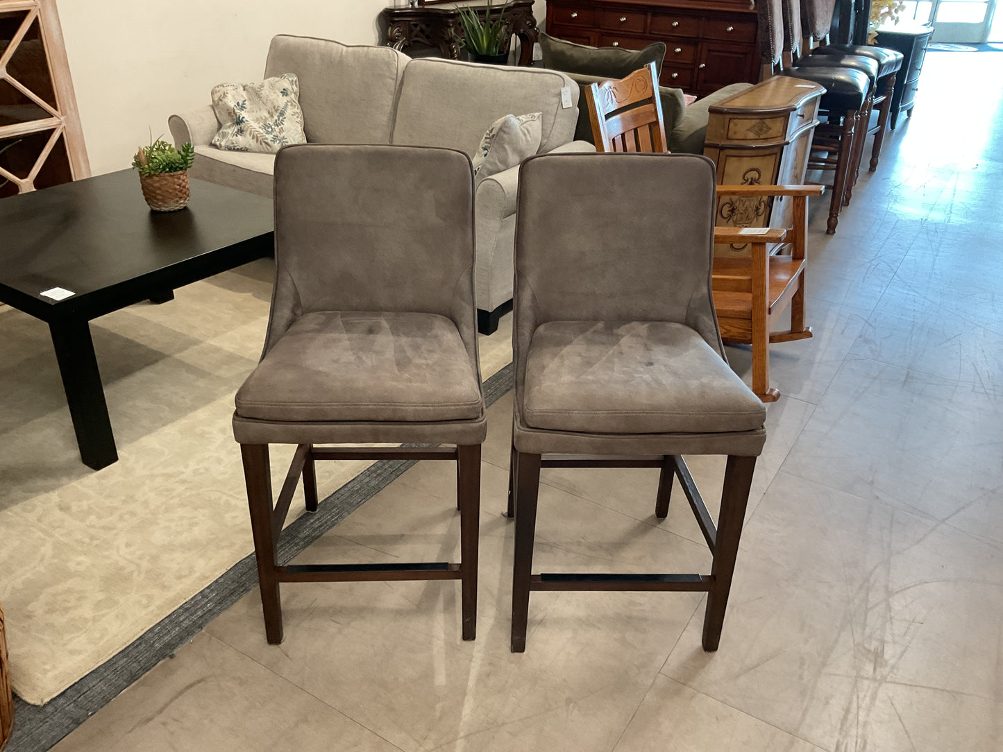 Grey Counter Chair Pair