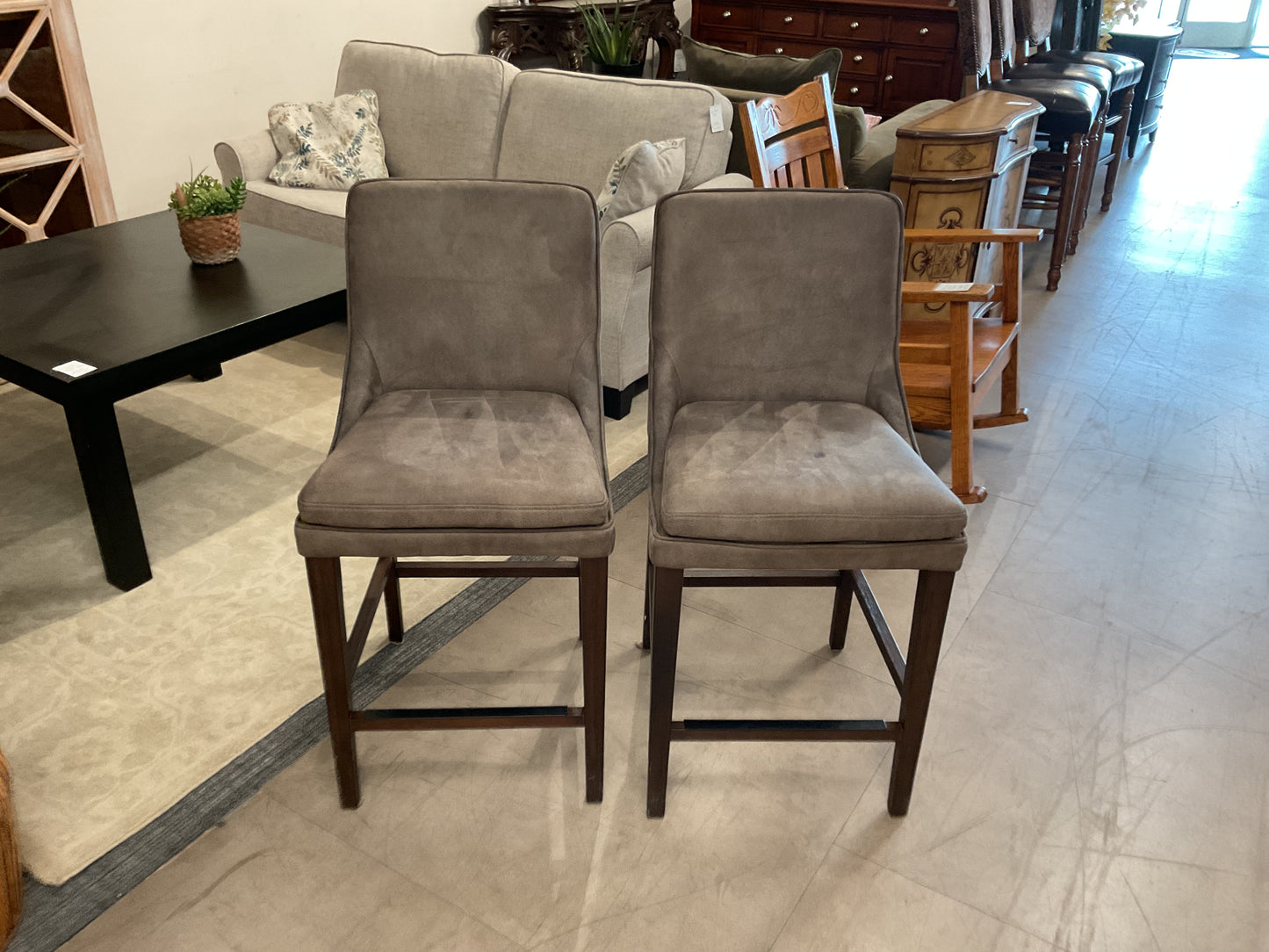 Grey Counter Chair Pair