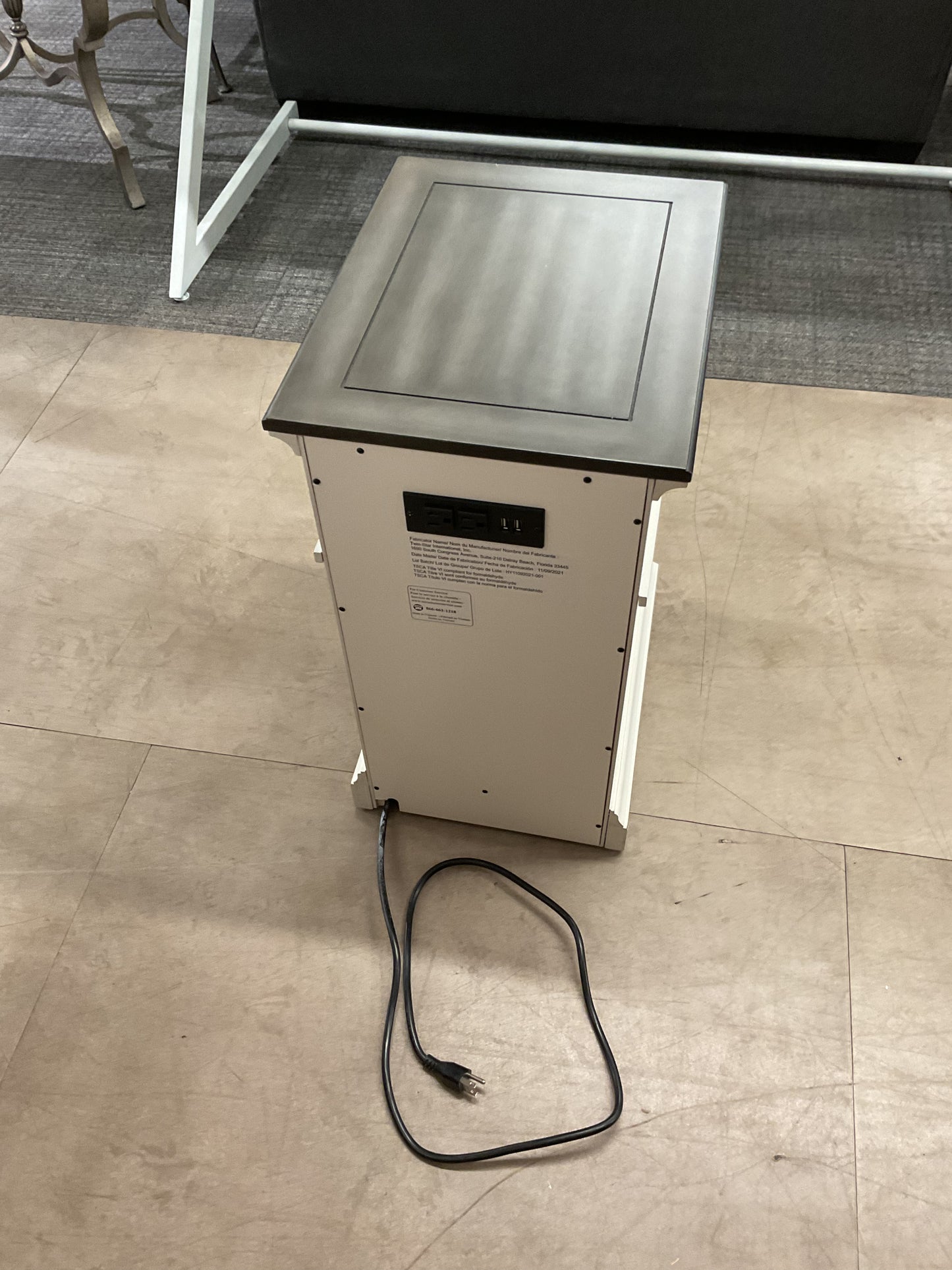 Chair Side Table W/Power