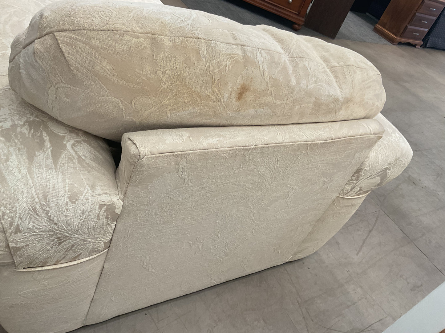 Cream Armchair Ottoman Set