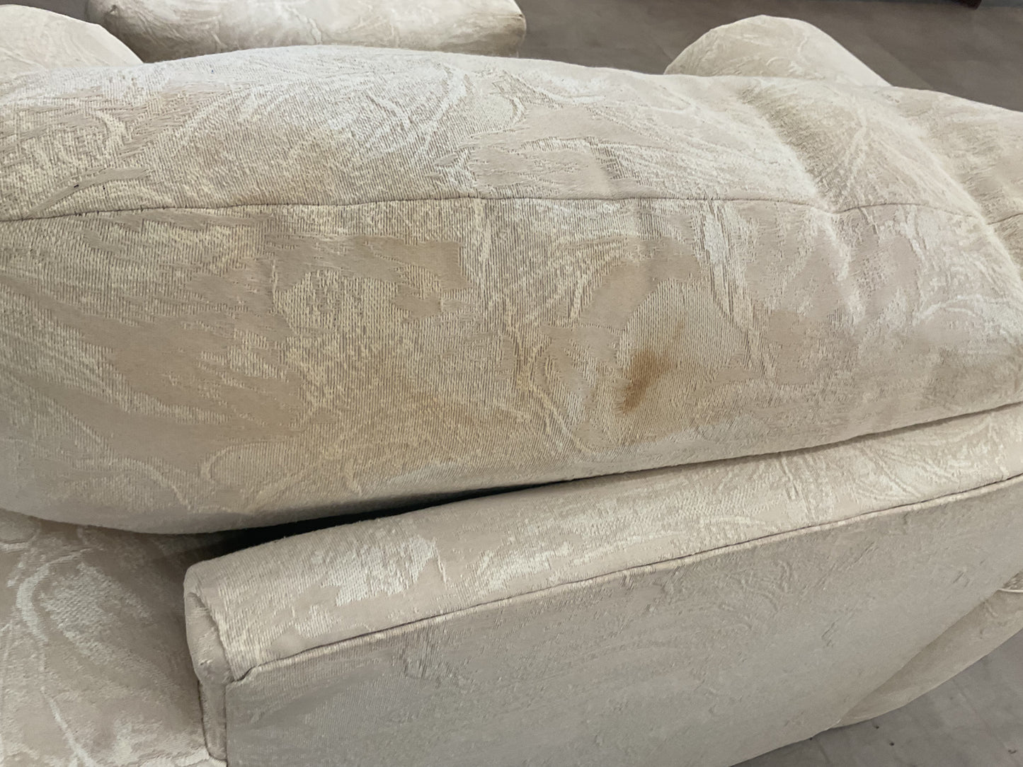 Cream Armchair Ottoman Set
