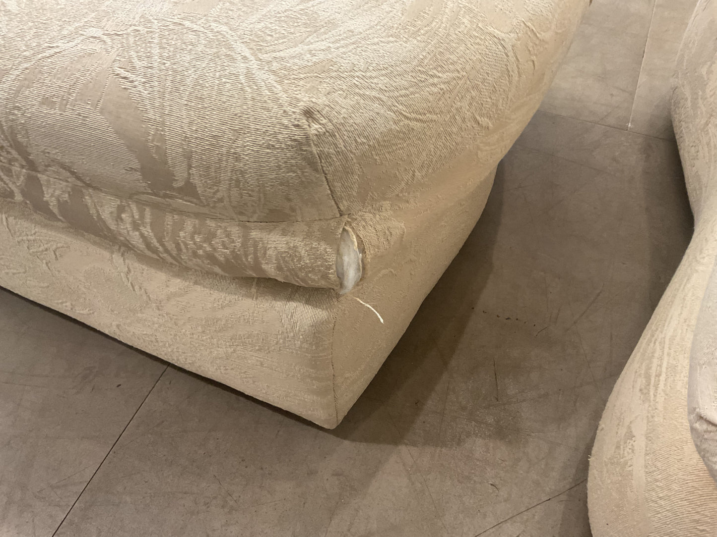 Cream Armchair Ottoman Set