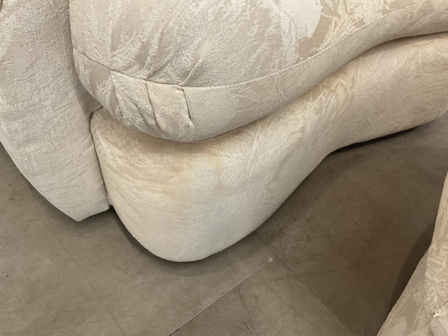 Cream Armchair Ottoman Set