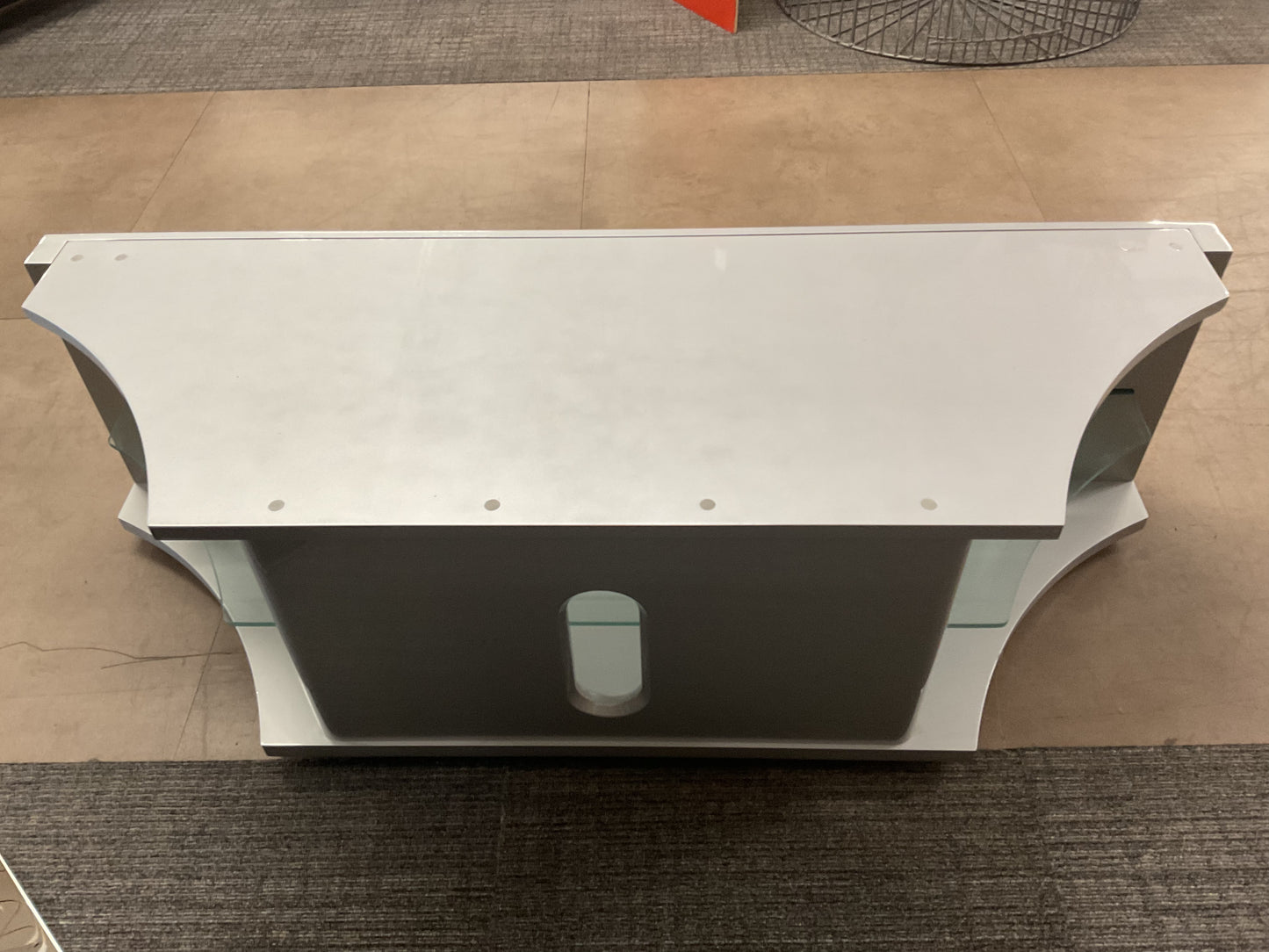Modern TV Console W/Glass Shelf